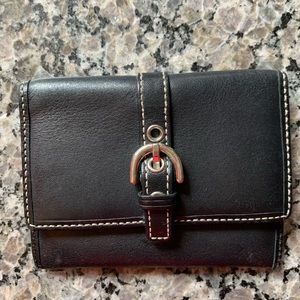 Coach Black Leather Mini Wallet